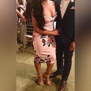 Floral Pink Midi Dress